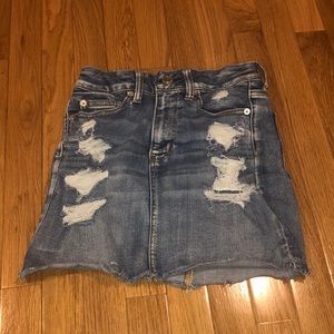 American Eagle Ripped Jean Skirt